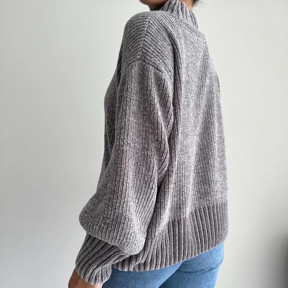 Cynthia Rowley Velour oversized sweater gray - Picture 3 of 7